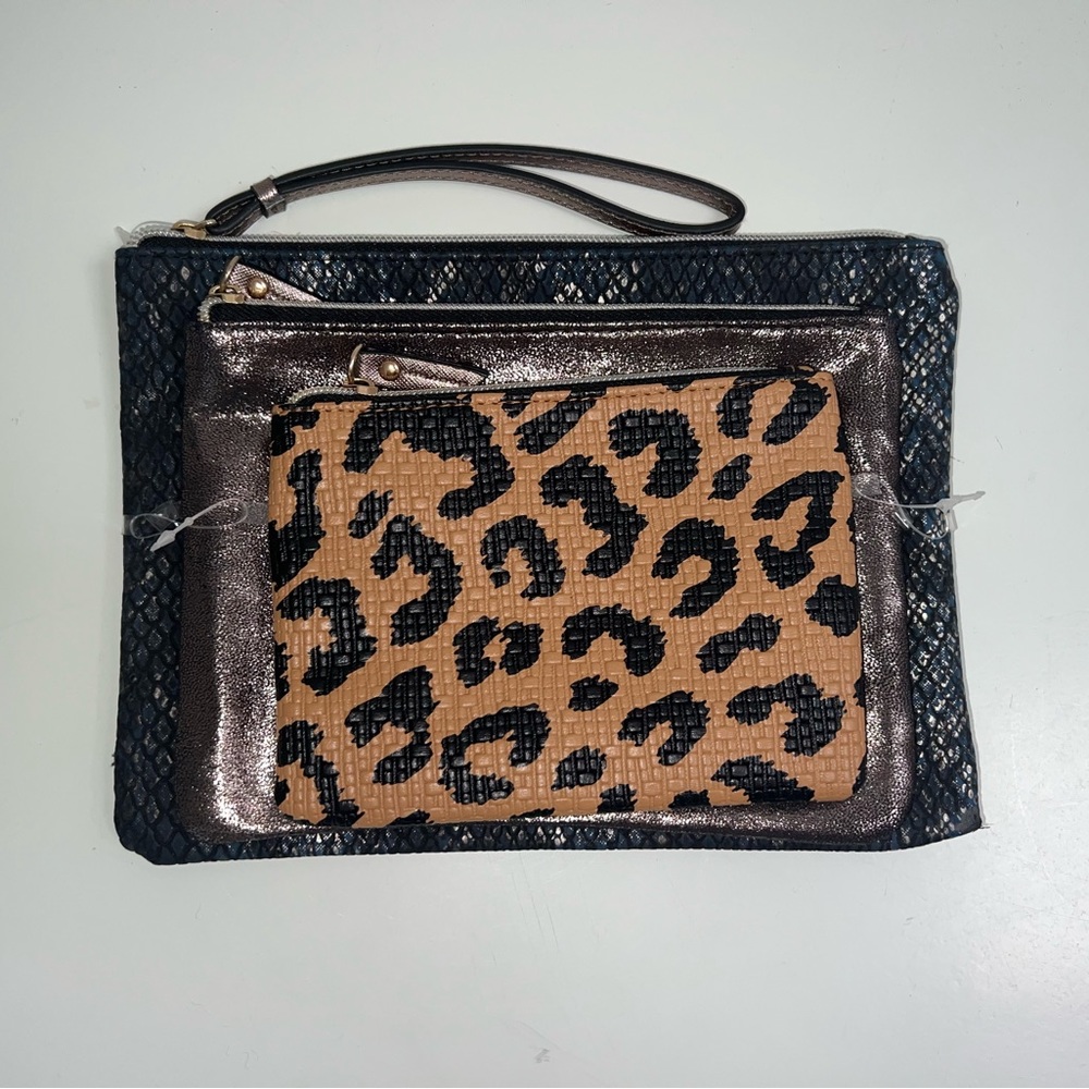 set of 3 individual clutch bags